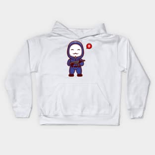 Cute Hacker Holding Gun Cartoon Kids Hoodie